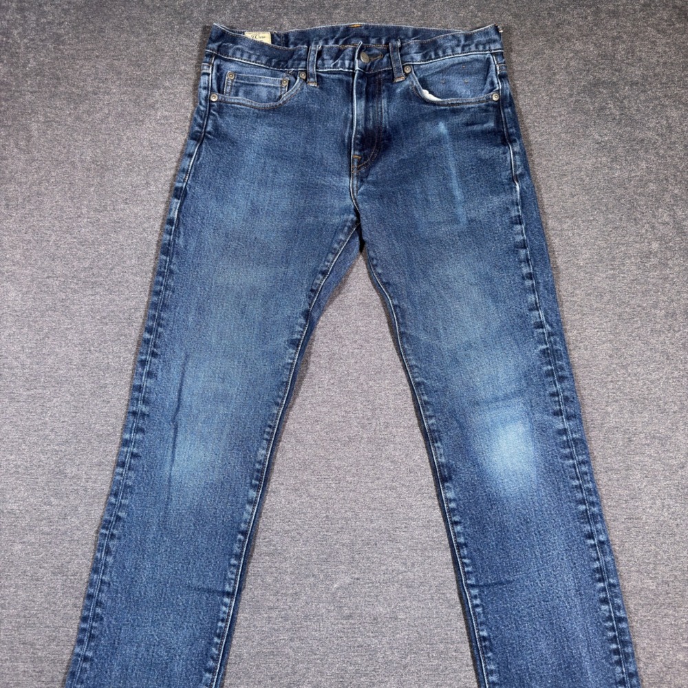 J.Crew 484 Slim Jeans Mens 30x30 Blue Kurabo Japanese Denim Stretch Medium Wash